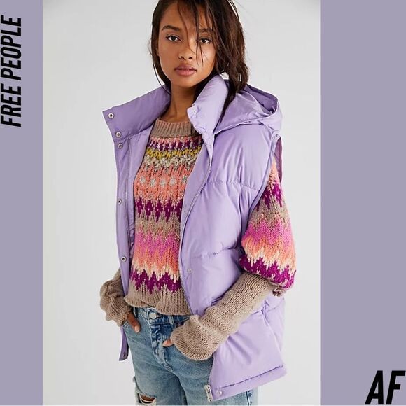 FREE PEOPLE PUFFA VEST LAVENDER NEW SMALL - Picture 1 of 7